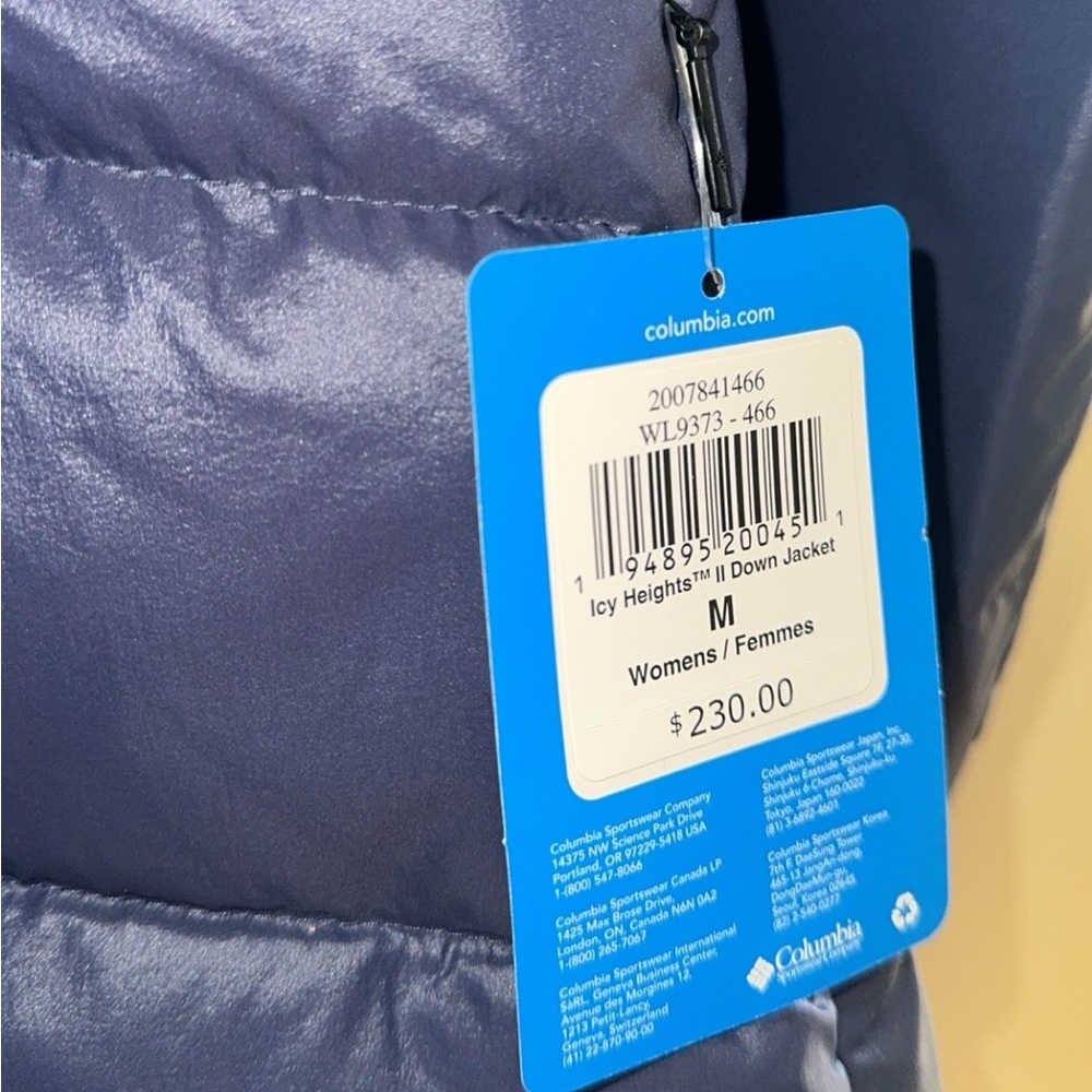 COLUMBIA Women's Icy Heights II Down Jacket Sz S, M, L Stone Navy AUTHENTIC NWT - Picture 8 of 9